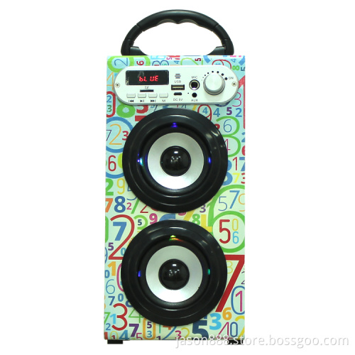 wooden portable karaoke bluetooth speaker
